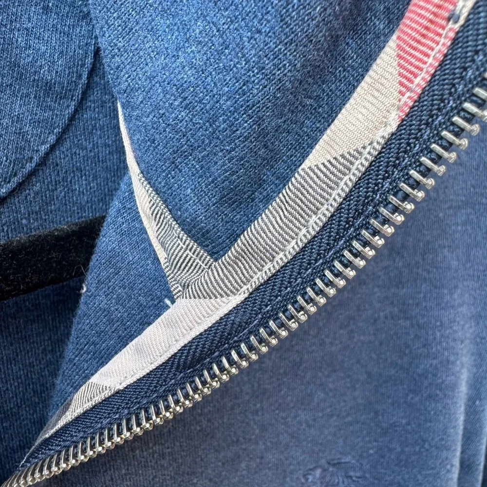 BURBERRY BRIT BLUE LONG SLEEVE CASUAL NOVA CHECK DETAIL SWEATSHIRT/SHIRT Sz xxl